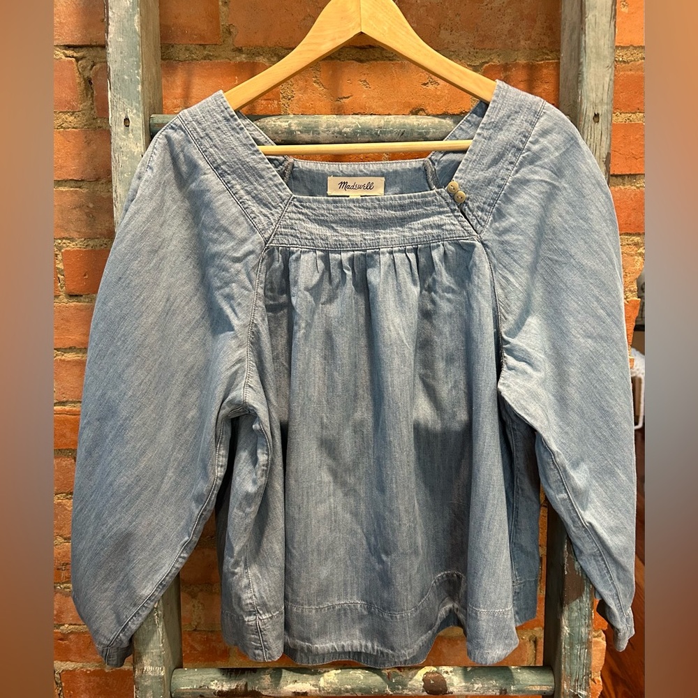 Madewell Square Neck Bell Sleeve Shirt - Size M